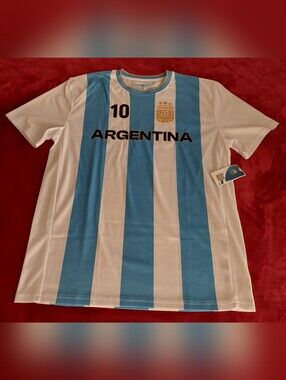 FA Argentina Soccer Jersey in White and Sky Blue